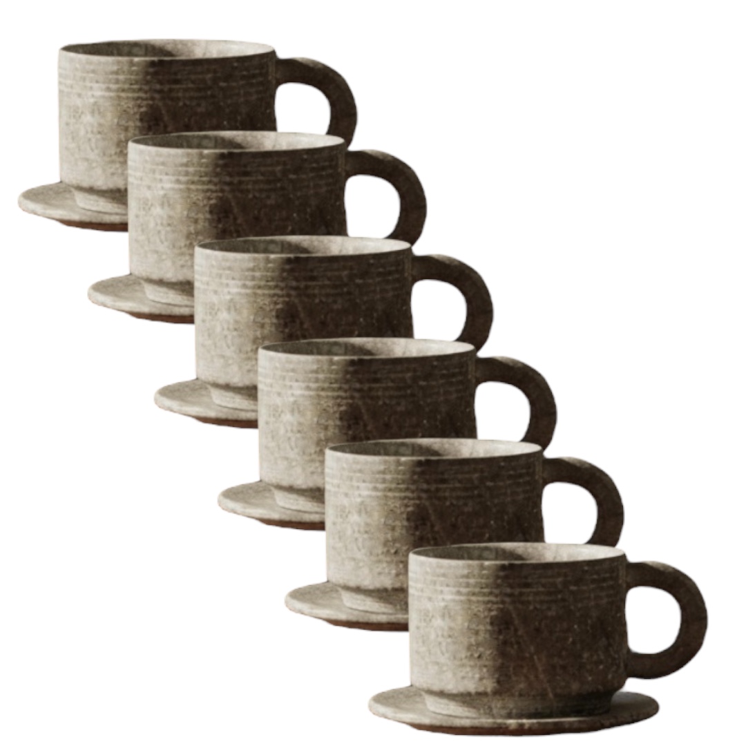 Xícara de café kit com 12 peças de Pedra Sabão