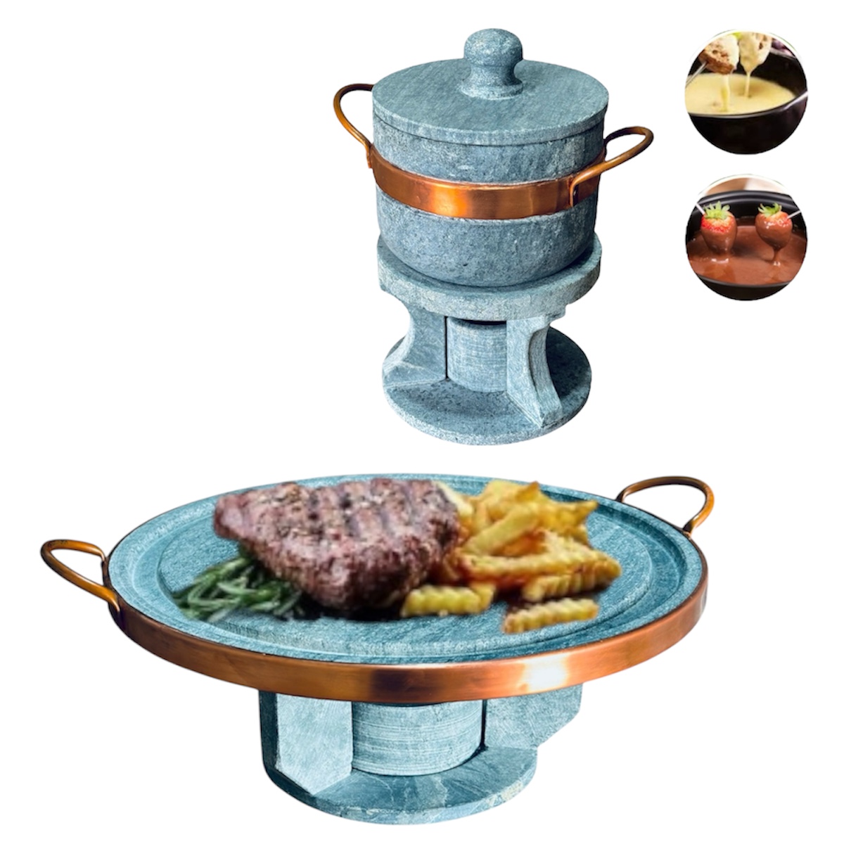 Kit 2 Fondue 1 De Carne 27 Cm E Outro De Queijo 800 Ml