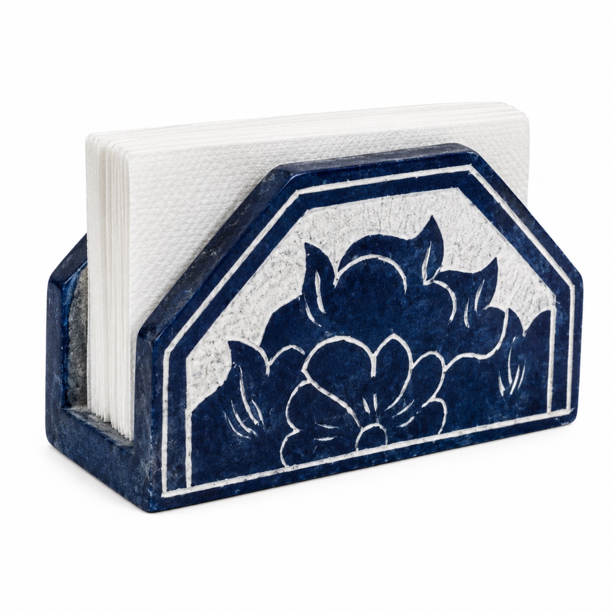 Porta Guardanapo De Pedra Sabão Desenhado Exclusivo