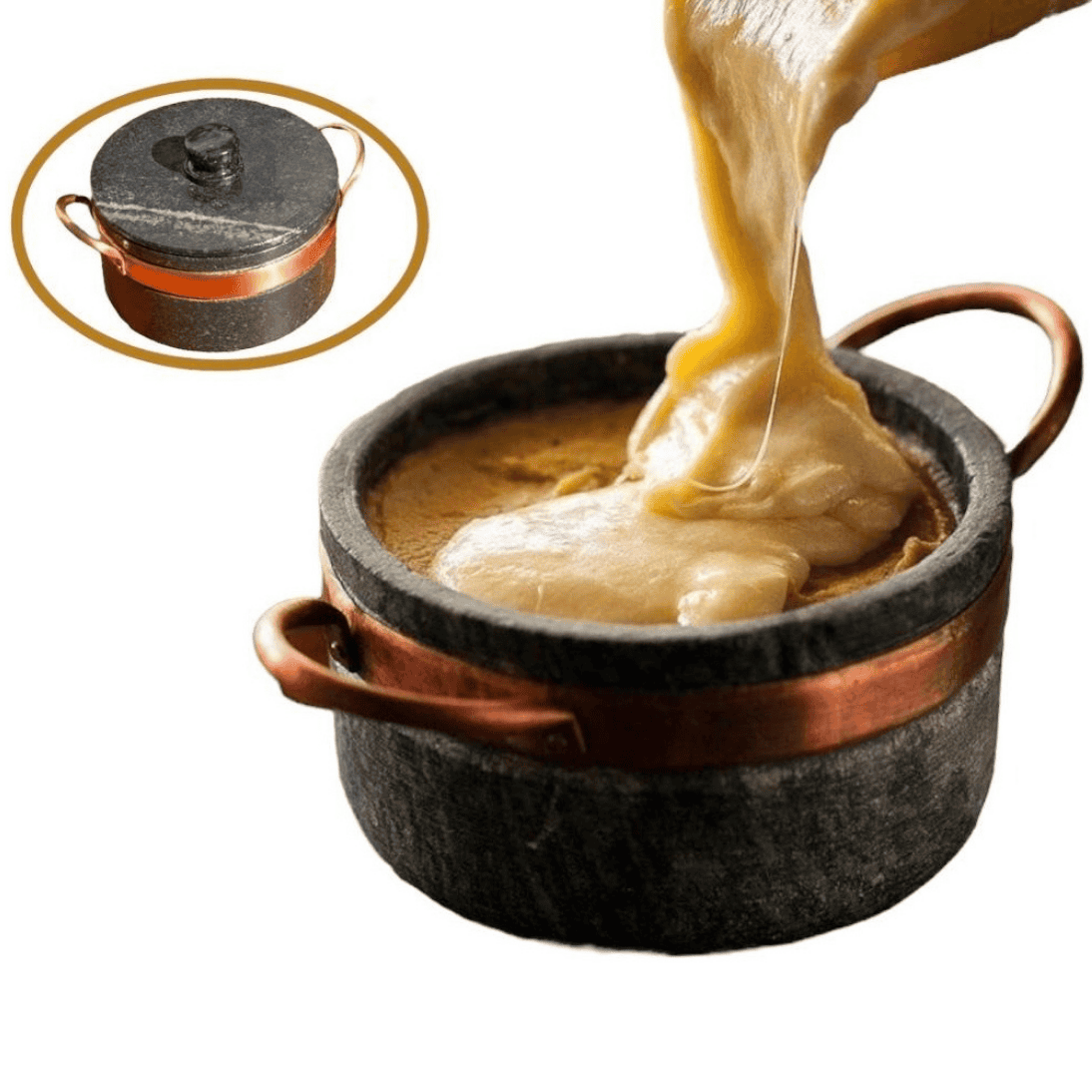 Panela De Pedra Sabão 2 Litros Comida Saudáve